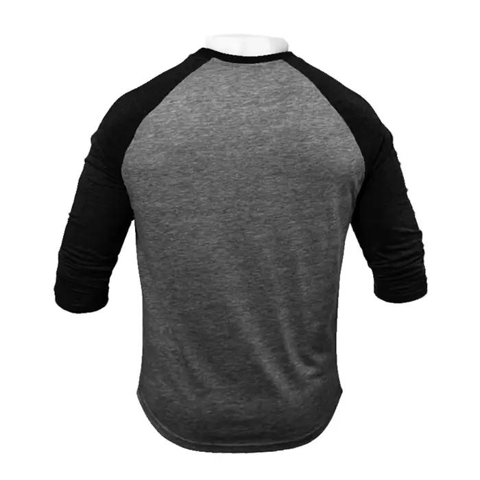 Tshirt de sport homme manches trois quarts coton marque vêtement course entraînementextérieur occasionnels