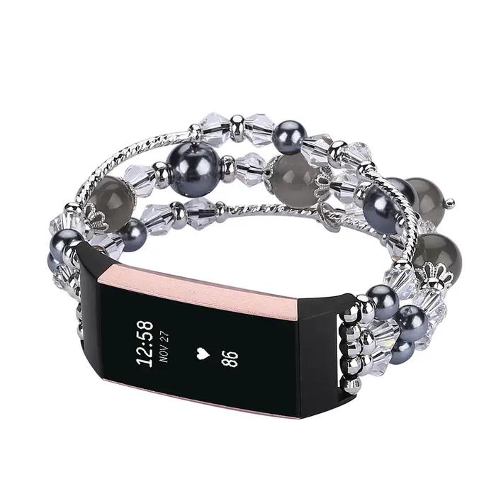 Bracelet de montre de mode pour Fitbit Charge 4 3 bandes pour femmes Charge 5/6 bracelets avec bijou
