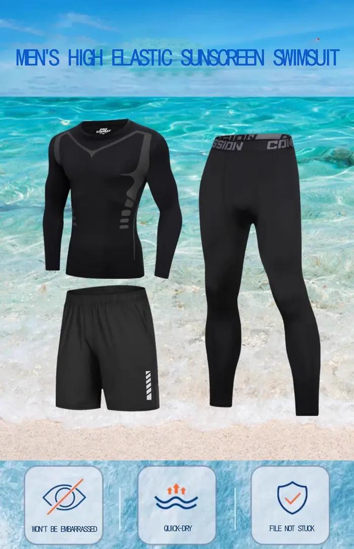 Maillot de bain pour hommes, protection solaire complète du corps, manches longues, pantalons à manc