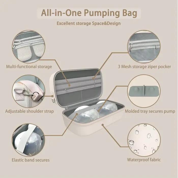 Sac de transport pour tire-lait portable, pour tire-lait mains libres, étui rigide avec sangle à ban