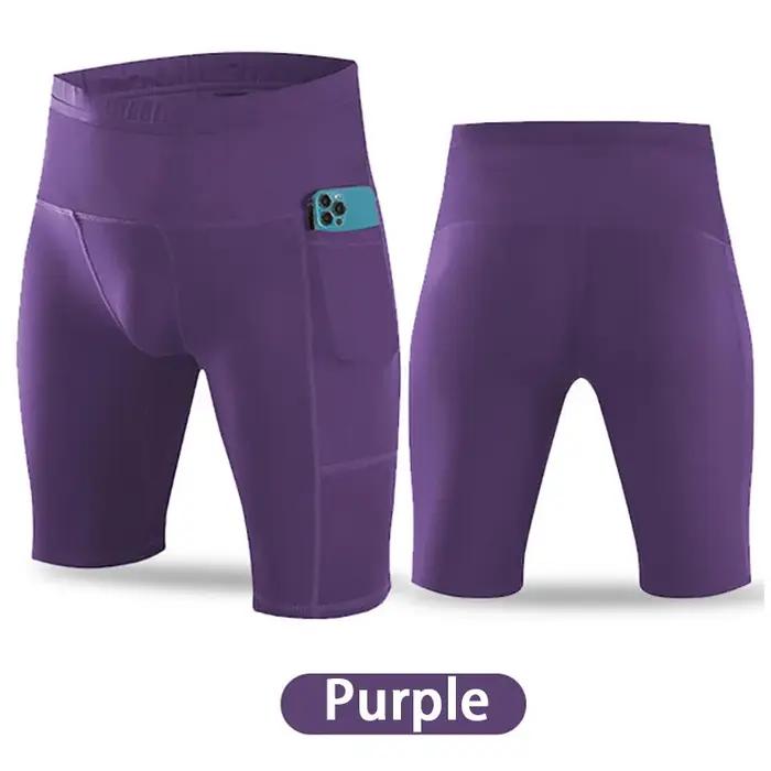 Leggings de sport pour hommes, pantalons de Compression, short quart de basket-ball, séchage rapide,