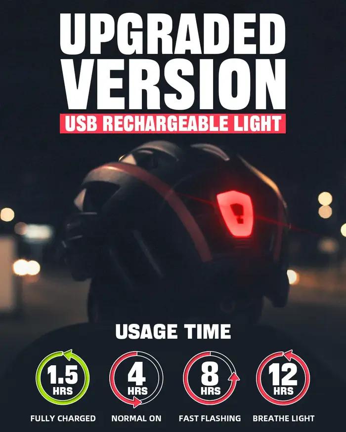 Casque de vélo rechargeable USB avec visière et feux arrière pour vélo tout terrain scooter électrique et vélos de ville adultes occasions spéciales