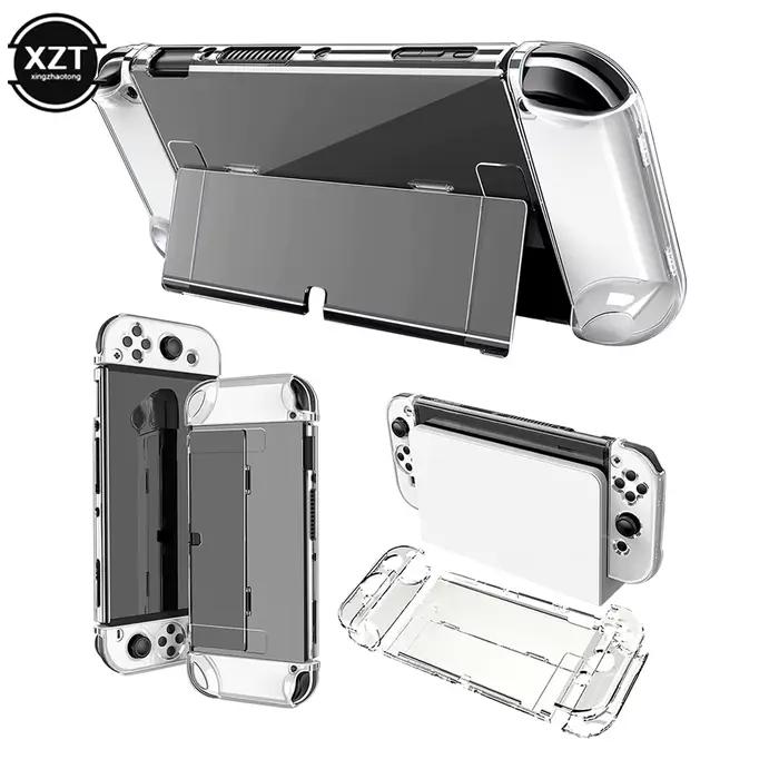 Coque de protection en cristal pour Nintendo Switch OLED, étui rigide Transparent, station d'accueil