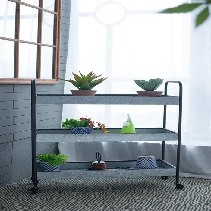 Étagère Galvanisée à 3 Niveaux, 35x12.5x40 Pouces