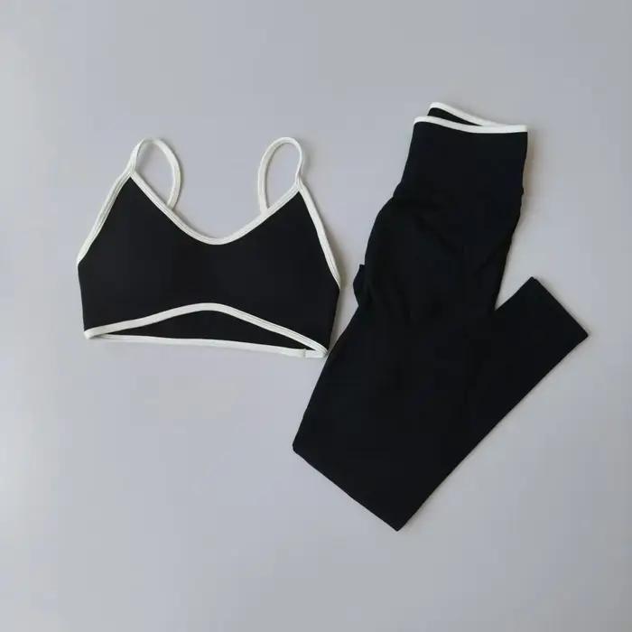 2 pièces ensemble femme sport Impact Yoga taille haute Leggings gymnastique Fitness cyclisme élastiq