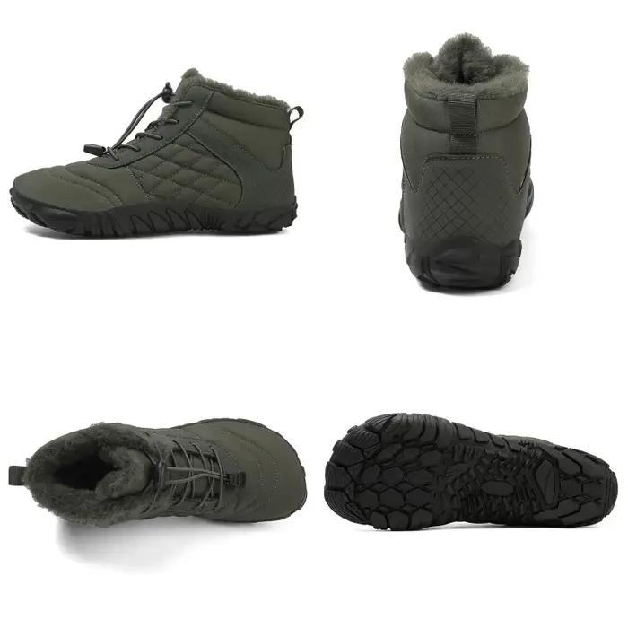 Bottes de randonnée pieds nus d'hiver pour hommes et femmes, bottes de neige chaudes sans lacet, bot