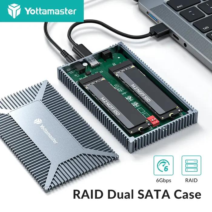 Yottam84- Boîtier de disque dur externe SATA RAID, 10Gbps, M.2 NGFF SATA SSD, prise en charge du mod