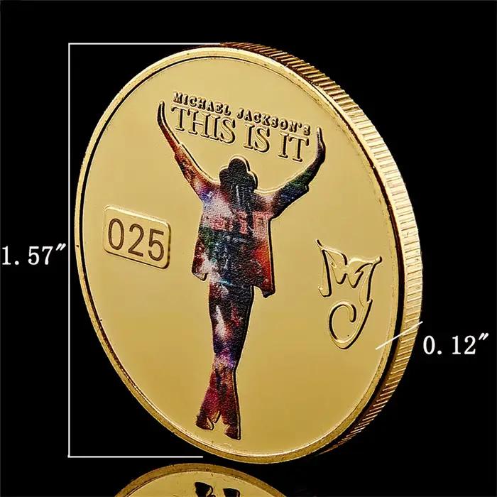 Michael Jackson le roi du Pop pièce commémorative plaquée or cadeau d'anniversaire pièces de collect