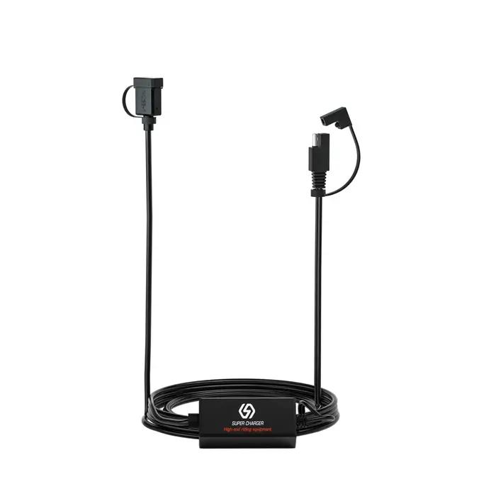Chargeur rapide USB pour moto étanche, 18W, chargeur SAE vers USB, 12-24V, QC3.0, charge rapide 3.0,
