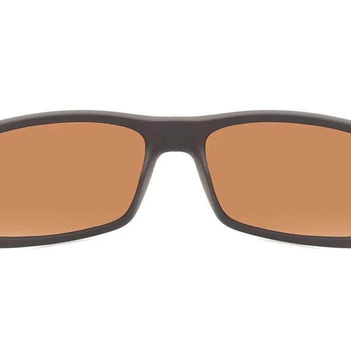Lunettes de soleil polarisées de marque pour homme 2026, design rectangulaire marron, verres de spor