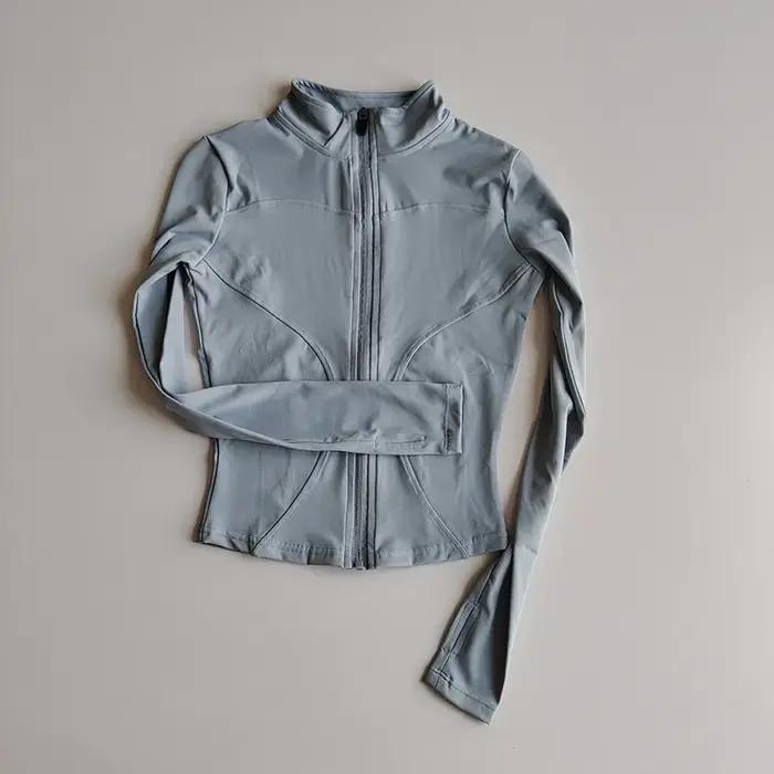Veste de sport coupe cintrée col montant manteau à fermeture éclair sport Fitness vêtements de Yoga