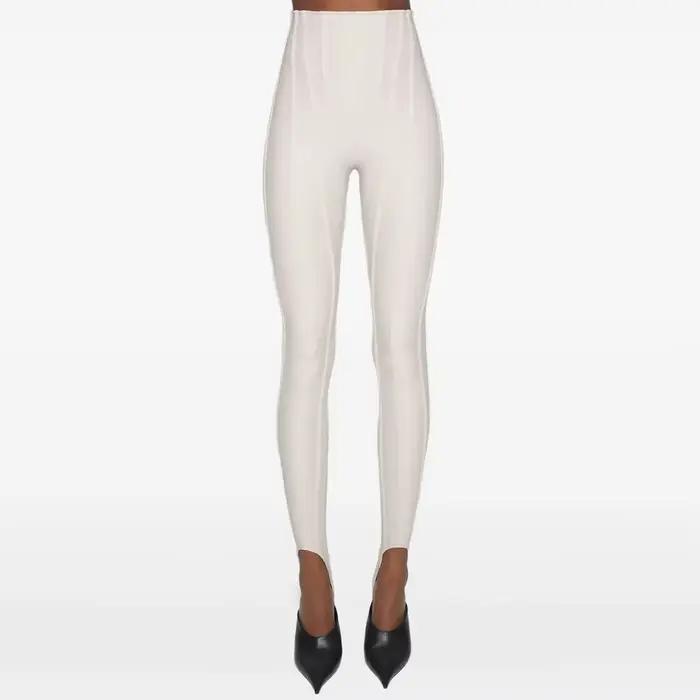 TWOTWINSTYLE solide épissé plis Chic pantalon femme taille haute minceur Streetwear minimaliste femm