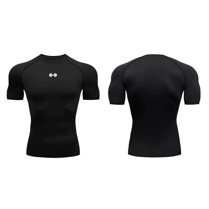 T-shirt de compression pour hommes été - Séchage rapide et élastique pour course et sport