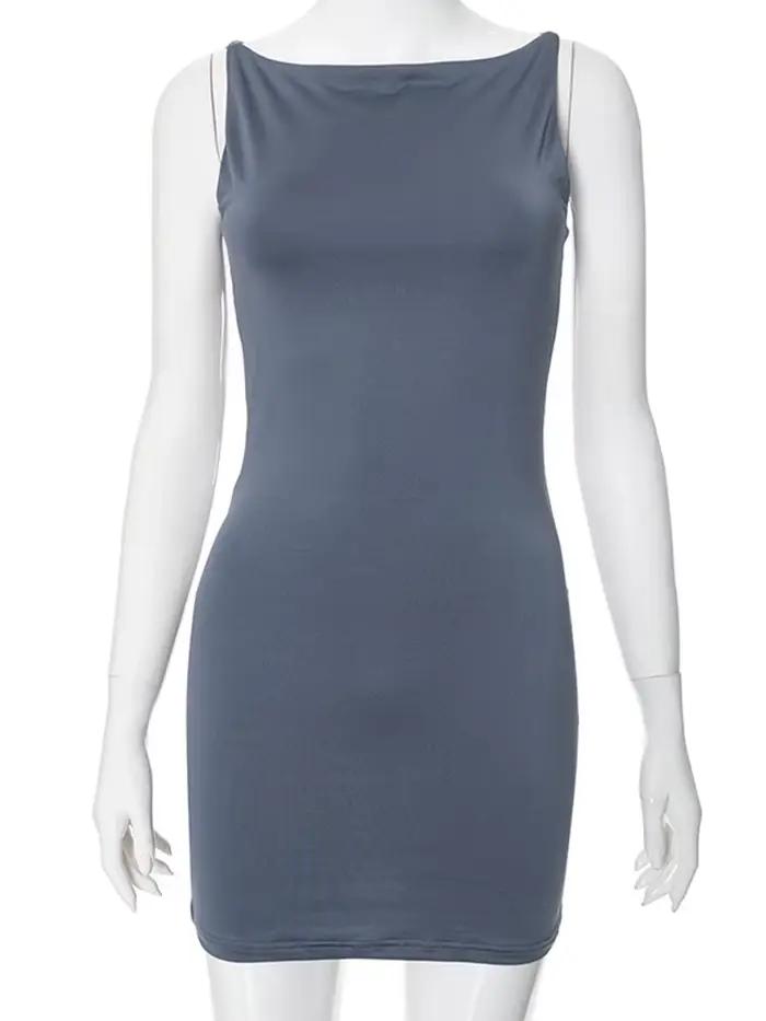Été décontracté mode Mini sans manches Wrap Y2K basique gilet robe Oufits Sexy élégant femmes Club f