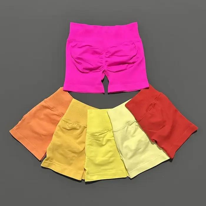 Short de sport pour femmes, short de motard, Fitness, taille haute et serrage de la taille, short de