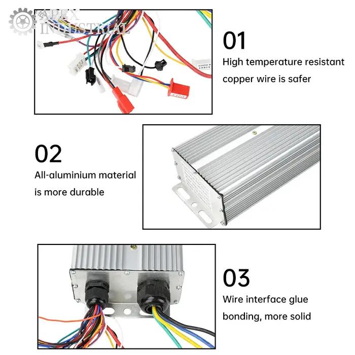Contrôleur de vélo électrique 48V 60V 72V 84V 2000-3000W sans balais double mode pour vélos électriques et scooters haute performance