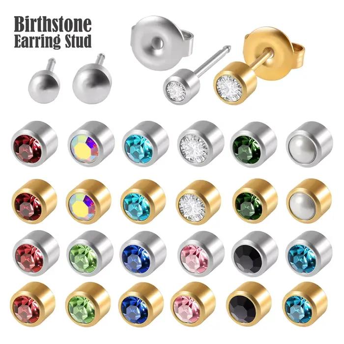 12 paires de clous de Cartilage en acier chirurgical, 3 et 4mm, gemme CZ, Piercing d'oreille pour pi