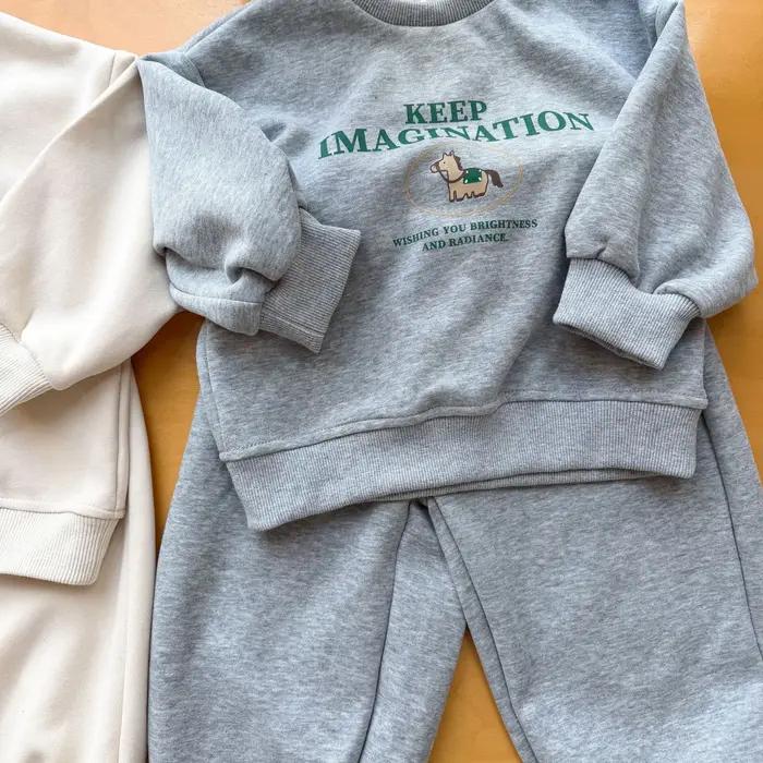 Ensemble de survêtement décontracté pour enfants 2026 dessin animé manches longues col rond pour garçons filles jouer se sentir à l'aise et bien habillé occasions spéciales