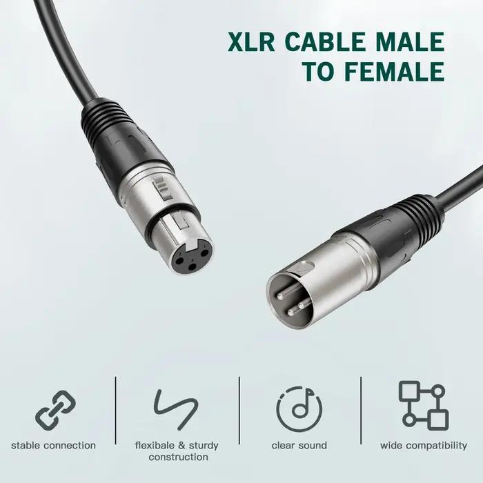 FIFINE-Câble canon XLR pour microphone dynamique/condensateur, XLR mâle vers femelle rette pour cart