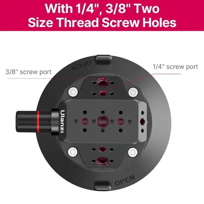 Ulanzi – support de caméra d'action pour téléphone de voiture, pompe à main, ventouse 360 ° 1/4" r