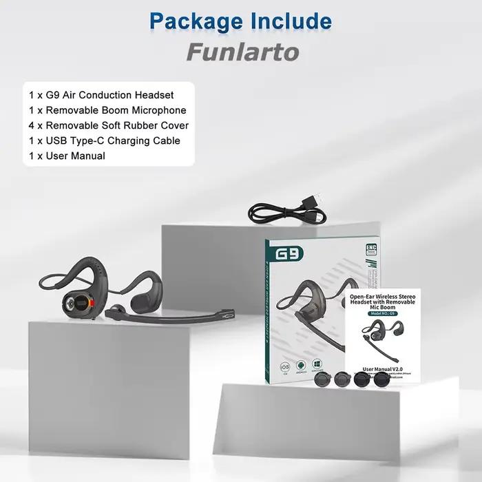 Casques sans fil Bluetooth 5.3 écouteurs sans fil écouteur affaires casque avec Microphone amovible