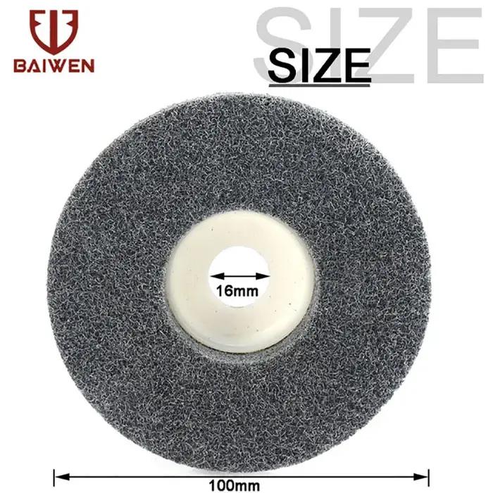 Disque de polissage en Fiber de Nylon Non tissé, 5 ", 4.5", 4“, disque abrasif, alésage de 100/11512