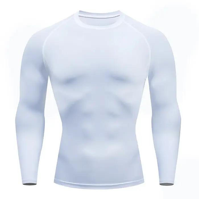 Chemise de Compression à manches longues pour hommes, imprimé épée, t-shirt athlétique à séchage rap