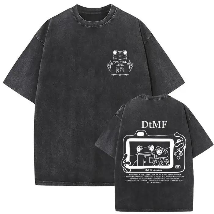 T-shirt vintage délavé Rapper Bad Bunny Debi Tirar Mas Fotos DTMF World Tour 2026 – T-shirts mode Hi