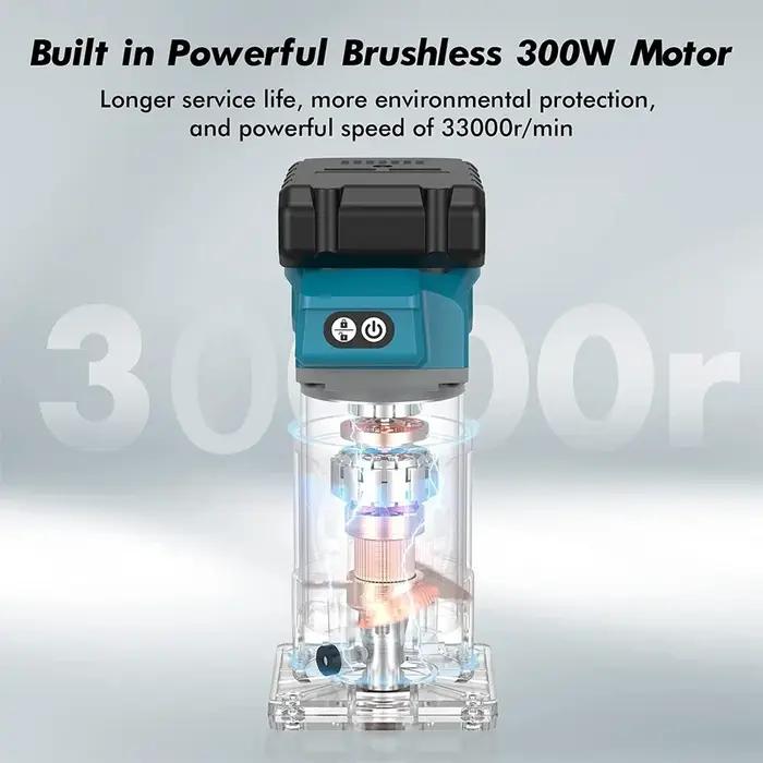 Makita-Tondeuse à main électrique sans balais à 5 vitesses, toupie à bois sans fil, travail de calcu