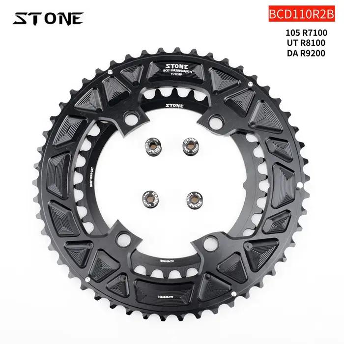 STONE-Double plateau BCD 110mm, 4 boulons pour vélo de route 105 R7100 Ultegra R8100 R9200 Dura Zan