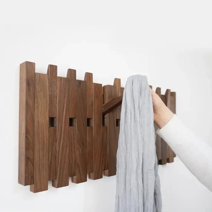 Organisateurs de vêtements muraux avec cintres crochets supports de rangement pour châles doubles nucléos vêtements T1 spanrooms chapeaux sacs manteaux salle de boue dressing professionnel personnel
