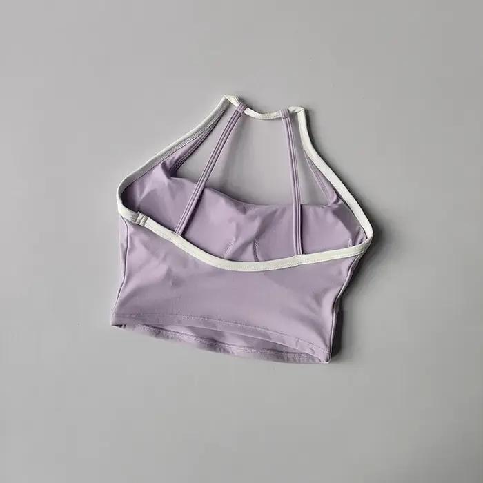 Soutien-gorge de sport pour femmes, coussinet fixe antichoc, sous-vêtements de course, entraînement,