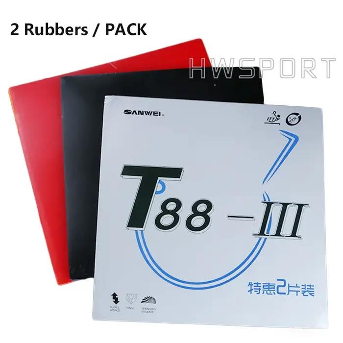Sanwei T88-3 caoutchoucs de Tennis de Table Double Kit semi-adhésif élastique attaque rapide caoutch
