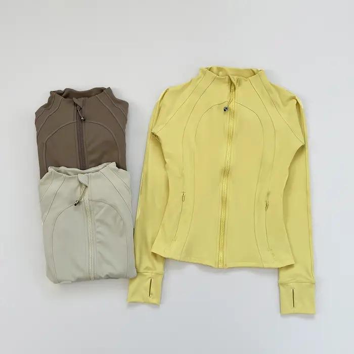 Veste de sport en tricot multicolore pour femmes, haut décontracté à manches longues, vêtements d'ex