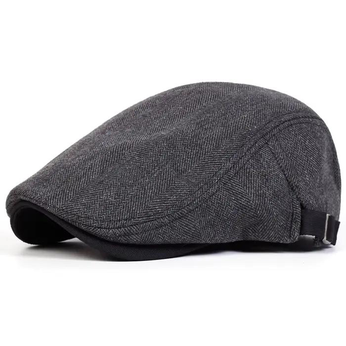 Casquettes de journal rétro à grille à chevrons pour hommes, chapeaux de peintre britannique, casque