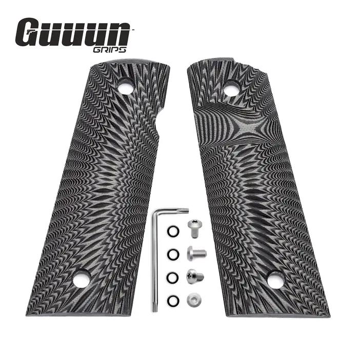 Magwell Grip Guuun G10 - Texture Sunburst pour 1911 taille complète avec coupe de sécurité