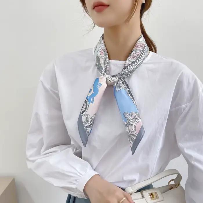 Injplanchers f-Foulard de Luxe de la raq pour Femme, Écharpe Carrée de Styliste, SJ01