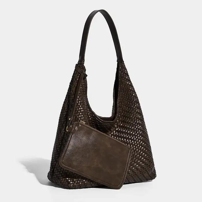2025 Nouveau In Vintage Grande Capacité Underarm Épaule Livraison rapide main Weave Composite sacs f