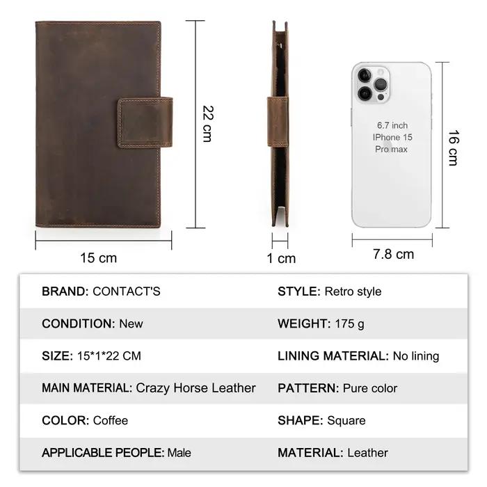 Portefeuilles de voyage en cuir véritable CONTACT'S pour la famille, avec porte-cartes RFID, emplace