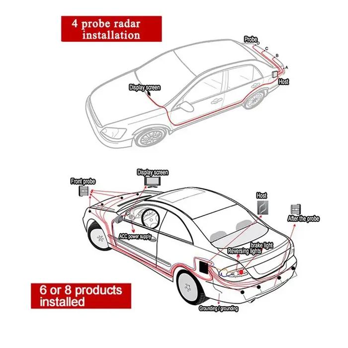 Kit de capteurs de stationnement pour voiture, écran LCD Parktronic, système de surveillance Radar d