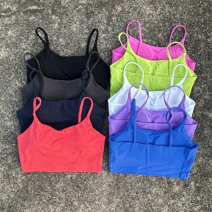 Soutien-gorge de sport pour femmes, couleur unie, Fitness, haut de gymnastique, Yoga, triangle, dos