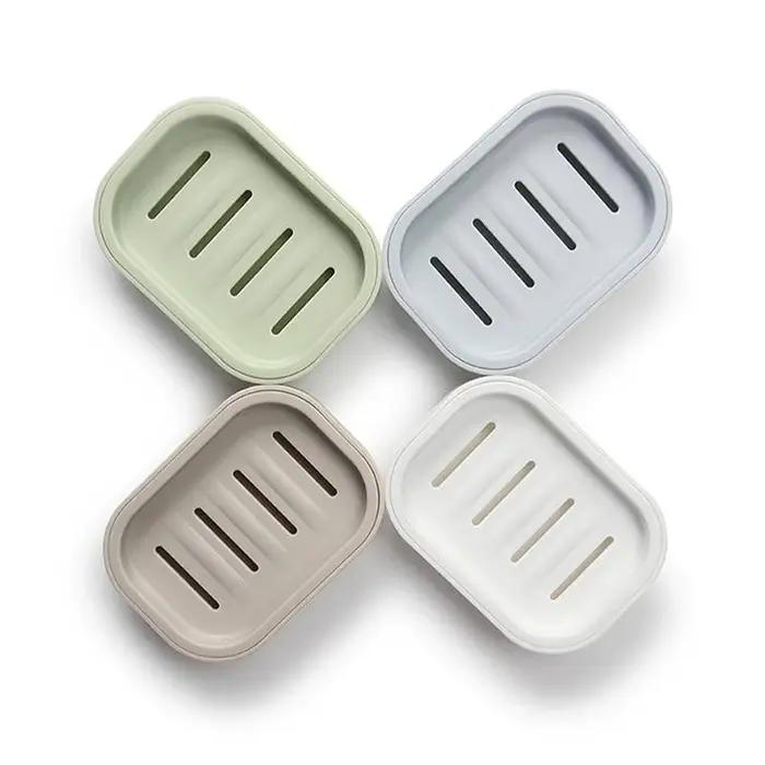 Porte-savon carré Double couche avec couvercle, boîte à savon de vidange en plastique, ménage salle