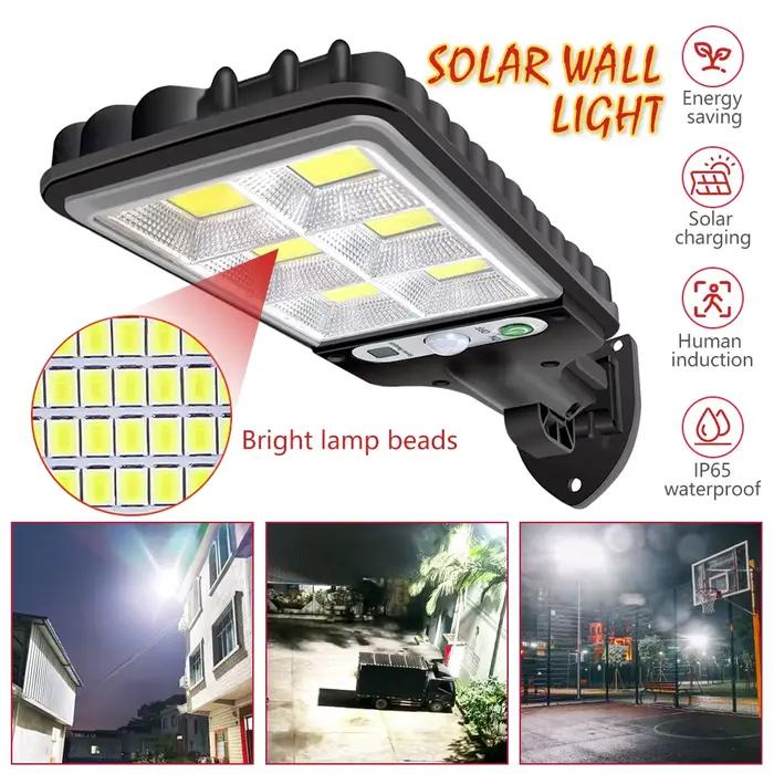 Applique murale solaire extérieure à LED avec détecteur de mouvement, lampadaire d'inondation lumine
