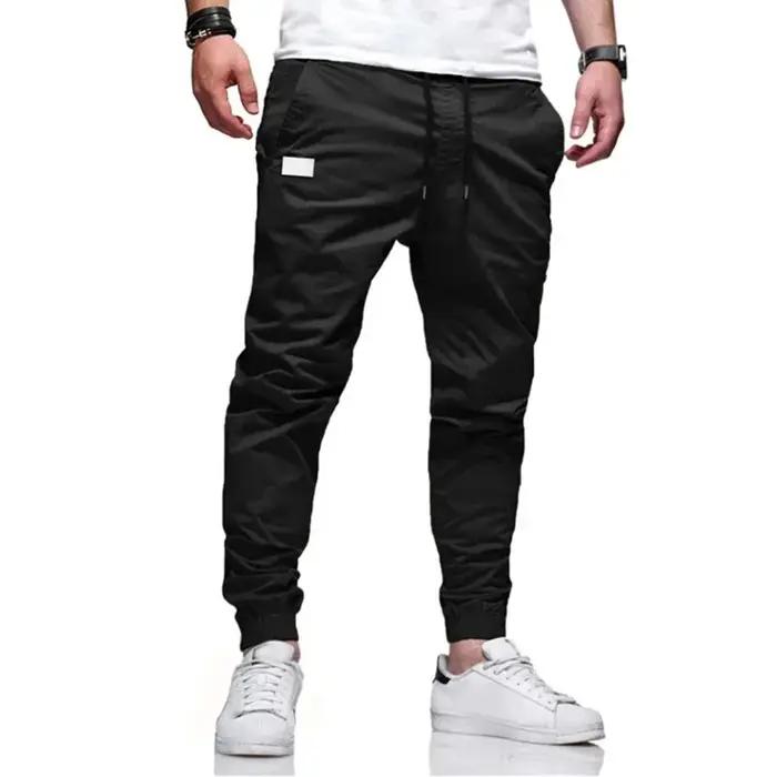 Pantalon cargo homme ample droit sport - Jogger décontracté printemps automne survêtement tissé