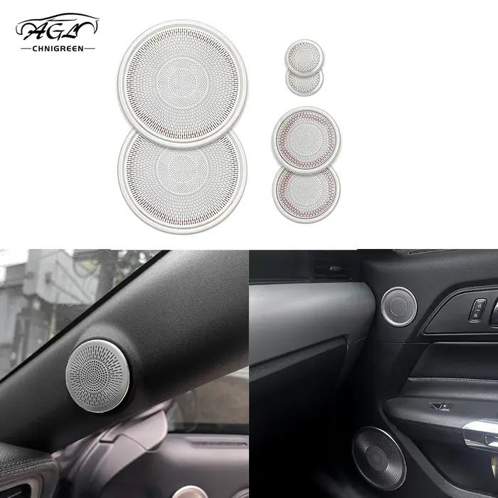Pour Ford MUSTANG 2015-2020 6 pièces en acier inoxydable noir titane couleur voiture intérieur Surro