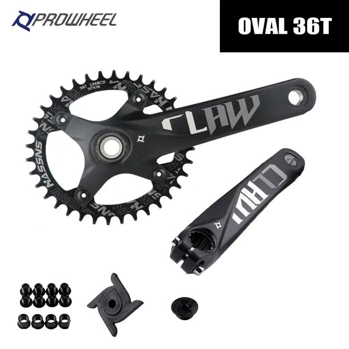 Pédalier double Prowheel Hollowtech pour VTT - Manivelle intégrée 104 BCD 32/34/36T bielles légères