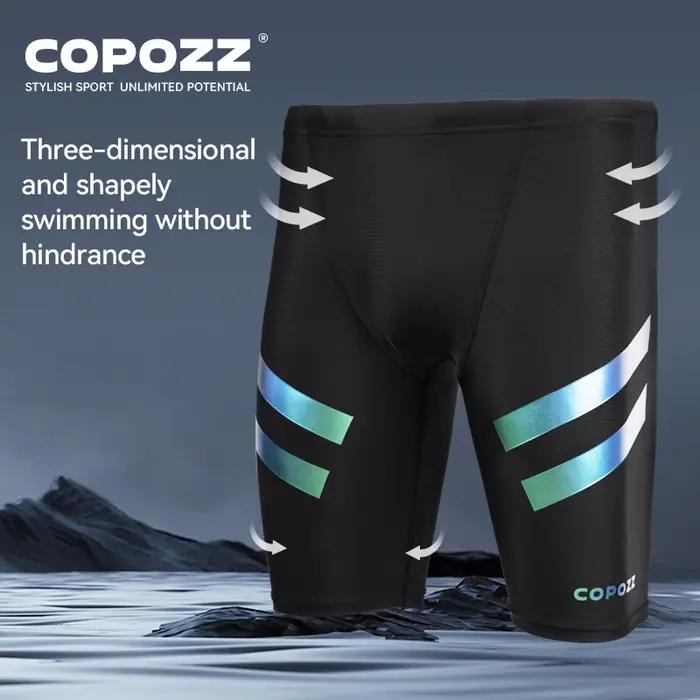 COPOZZ-Maillot de bain respirant à séchage rapide pour homme, short de natation, short de compétitio