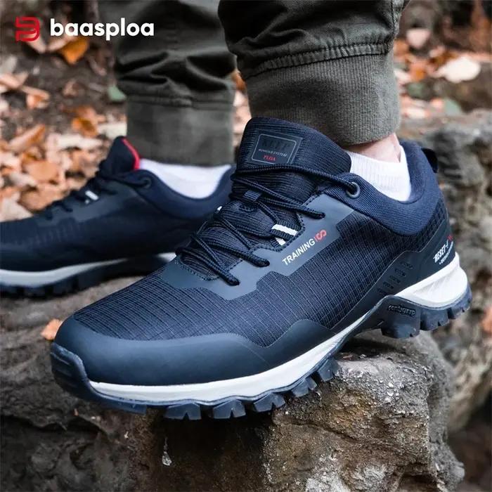 Baasploa-Chaussures de Randonnée Imperméables et Résistantes à l'Usure pour Homme, Baskets d'Escalad