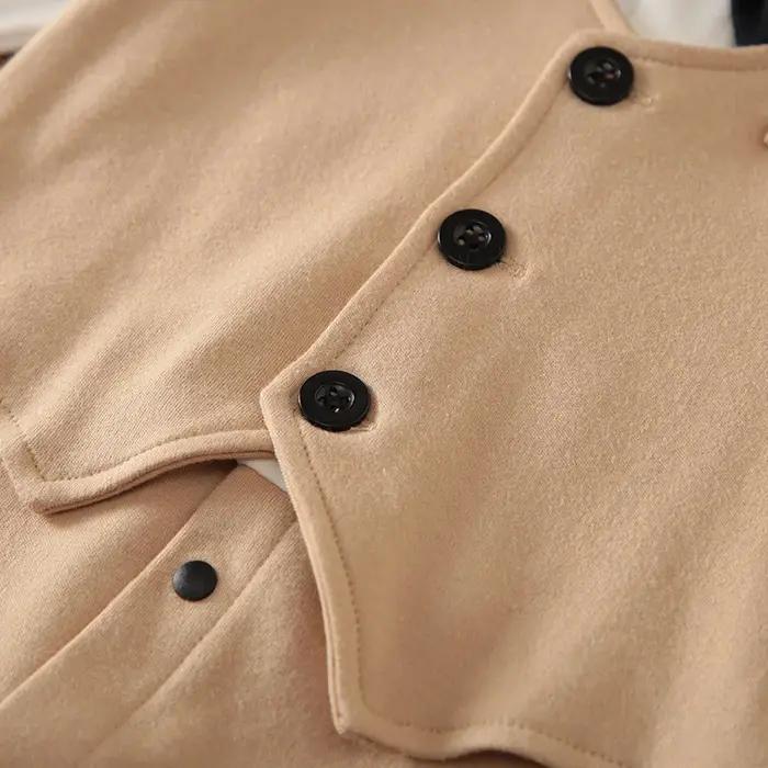 Printemps et automne Style garçons et filles beau Gentleman sortant robe formelle coton confortable