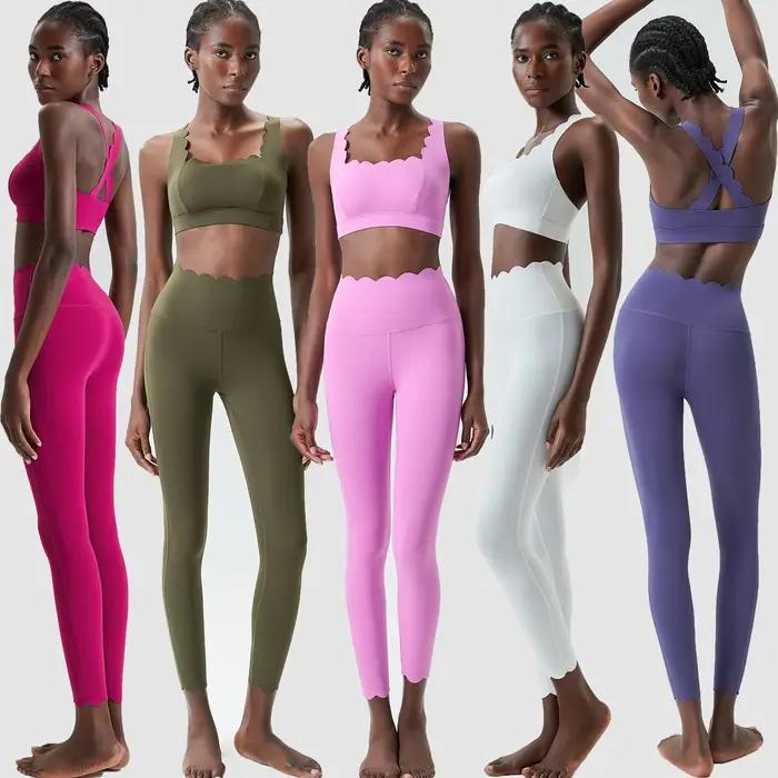 Costume de gymnastique deux pièces pour femmes - Yoga, fitness, respirant, slim fit